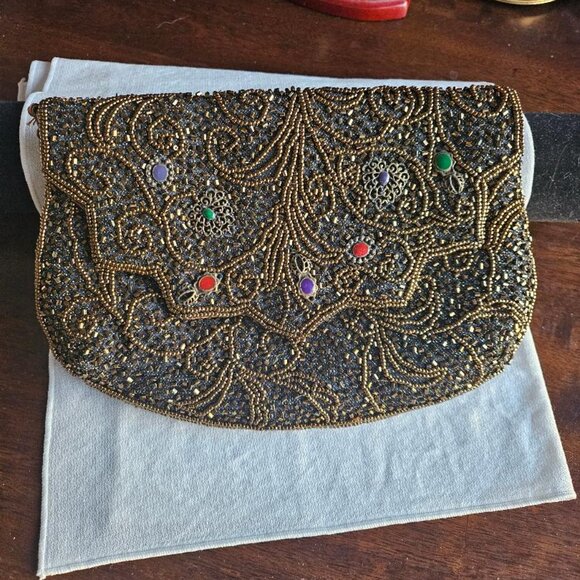 Beaded Clutch with Multicolor Accents - Picture 2 of 9